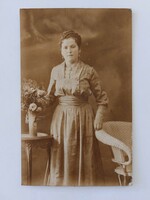 Régi női fotó 1918 hölgy fénykép Hommonai Makó