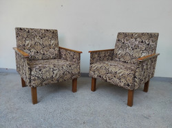 Retro armchair furniture upholstered wooden armchair chair 2 pieces 5465