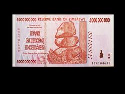 UNC - 5 000 000 000 DOLLÁR - ZIMBABWE 2008 - Különleges nagycímletű bankjegy!