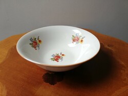 Small painted antique porcelain scone bowl with a rose pattern