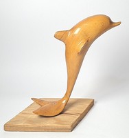 Kiárúsítás!  Vintage/Retró/Mid century - bűbájos fa delfin