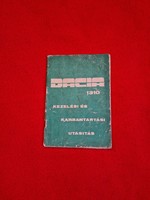 Dachia 1310 operation and maintenance instruction book