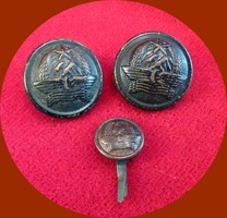 Rákosi period uniform railway buttons. 3 pcs. N35