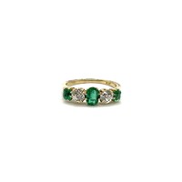 4384. Arany Gyűrű Gyémántokkal és Smaragdokkal