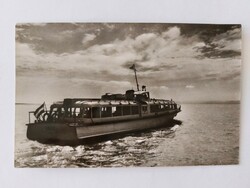 Régi képeslap 1964 vizibusz a Balatonon fotó levelezőlap