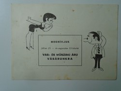 Za447.15 Invitation to iron and technical goods fair 1966 - Budapest, bicycle, radio