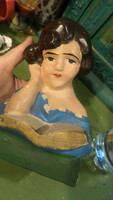 18 cm, plaster girl / bookend, decoration /, in good condition for its age.