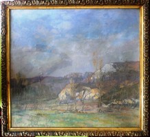 Horváth István Halasi: landscape 1928 (70x75 cm)