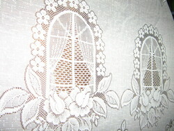 Beautiful vintage rose and window motif stained glass curtain