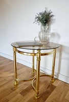 Vintage francia kisasztal, üvegasztal