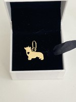 Custom-made 14k gold dog pendant with Hungarian hallmark