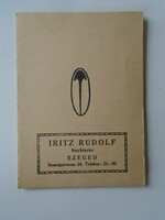ZA447.29 Iritz Rudolf -fényképész, Szeged - fényképtartó karton, fotóval  1930 k
