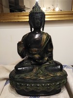 Buddha szobor - sárgaréz, bronz bevonattal