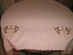 Beautiful special madeira embroidered pink stained glass curtain