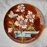 Decorative wall plastic majolica bowl in Znaim (xixth century) style, diameter 26.5 cm
