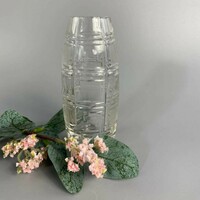 Bauhaus-style glass vase polished with a geometric pattern