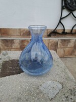 Kék repesztett Fátyolüveg fátyol karcagi berekfürdői üveg kiöntő váza Gyűjtői