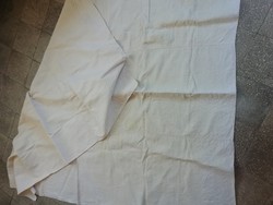 Old linen tablecloth, sheet, 183cm x 145cm