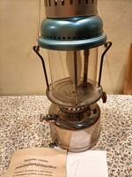 Szegedi petróleum gázlámpa használati utasítással új állapotban(storm lamp, lantern, oil lamp)