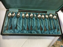 Set of 12 personal silver spoons in original box, English style - m35