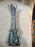 Hatalmas, kézzel készített jelzett lengyel kristályüveg váza - N18