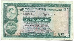10 dollár 1981 Hong Kong 2.
