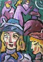 Csepeli Németh Miklós - Vidám társaság 100 x 70 cm olaj, karton