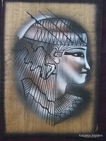 Egyiptomi nő. papirusz alapon tempera festés 28,5 x 20 cm  A képen látható szép állapotban