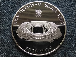 Dél-Korea Olimpiai Játékok Szöulban 1988 Olimpiai Stadion .925 ezüst 5000 won 1987 (id62338)