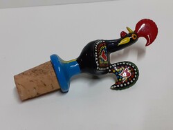 Old hand painted metal cock top stopper