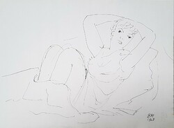 Borsos Miklós - 29 x 38 cm tus, papír 1968
