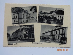 Régi Weinstock képeslap: Balassagyarmat, Megyeháza, Városháza, Polgári iskola, Gimnázium