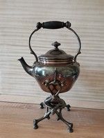 Christofle silver-plated teapot with holder (numbered)