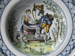 Nagyméretű, kézzel festett falitál (34 cm)
