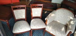 Klose ülőgarnitúra 2 szem. kanapé, 2 fotel. 2 kárp. szék, doháhyzó asztal