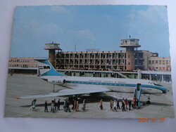 Régi képeslap: a MALÉV TU-134 típusú gárturbinás repülőgépe - 1970 körül