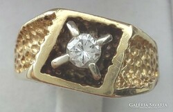 Briliáns 0,2Ct 10k arany gyűrű 6,26g 14k foglalatban Top Wesselton kővel