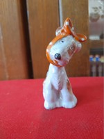 Rare Alt German toothache mini ceramic dog figurine. 7.5 Cm.