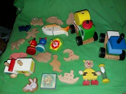 Retro giant wooden toy vehicle of various makes and types, figure in a package together as shown in the pictures 2