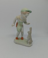 Aquincum porcelán kisfiú nyuszival!