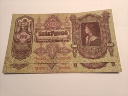 100 Pengő csillagos1930 TÖKÉLETES UNC!! RITKA Veszprémi sorozat! 2db majdnem sorkövető!