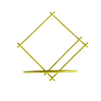 Retro pasztell sárga geometrikus fali virágtartó, növénytartó