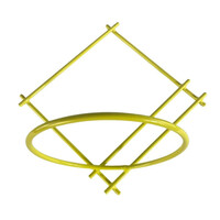 Retro pasztell sárga geometrikus fali virágtartó, növénytartó