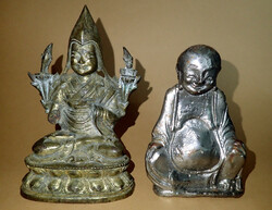 2 db régi retró vintage antik fém Shiva Buddha figura szobor dísztárgy dísz tárgy