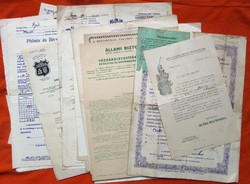 Old insurance papers, in mixed condition, for sale together.