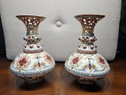 Pair of Zsolnay vases 24.5 cm