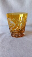 Etched glass cup