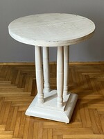 Antique Art Nouveau living room wooden table painted white