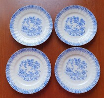 4db Bavaria China Blau német porcelán kistányér süteményes tányér arany széllel