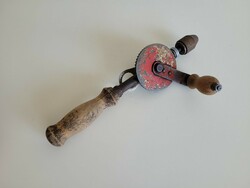 Régi vintage kézi szerszám amerikaner kézi fúró 30 cm